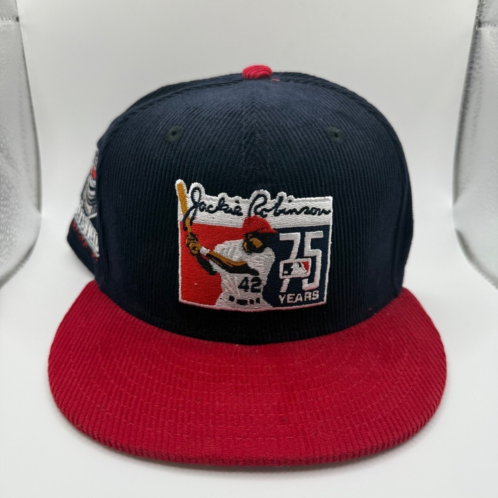 New era 59Fifty Los Angeles Dodgers Jackie Robinson Blue Fitted Hat Size 7 1/8